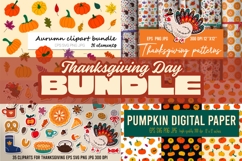 Thanksgiving Day Patterns &amp; Cliparts Bundle Product Image 1
