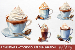 Christmas hot chocolate sublimation PNG Product Image 1