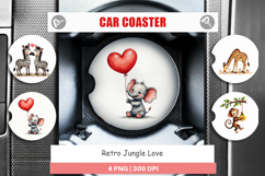 Jungle Love Valentine Car Coaster Product Image 1