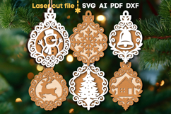 Christmas Ornaments Bundle SVG laser cut file for Glowforge Product Image 1