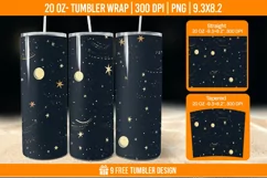 Day And Night Tumbler Wrap Designs, Sublimation Wrap Product Image 1