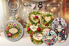Valentine vintage love | car coaster &amp; key chain designs Product Image 1