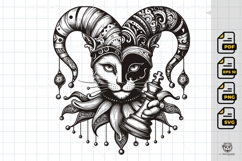 Line Art Cat Jester Chess Piece Product Image 1