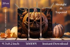 3D Pumpkin Tumbler Wrap, 3D Halloween Tumbler Wrap Design Product Image 1