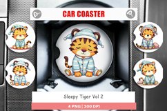 Car Coaster Sleepy Tiger Product Image 1