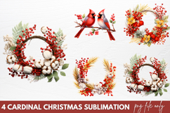 Christmas Cardinal Watercolor Clipart PNG Product Image 1