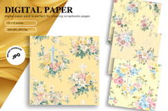 Flower Pattern Background Wallpaper Digital Paper_4 Product Image 1
