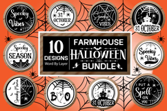Farmhouse Halloween Round Sign SVG, Halloween SVG Bundle Product Image 1