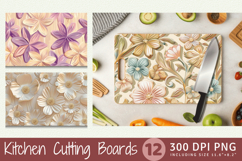 Pastel Wooden Flowers Cutting Boards sublimation Designs Product Image 1