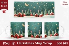 Christmas Mug Wrap Design, 3D Winter Mug Sublimation Design Product Image 1