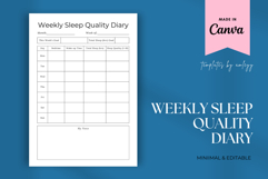 Weekly Sleep Quality Diary Digital Planner Canva Template Product Image 1