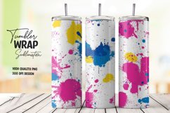 Colorful abstract splashes tumbler wrap sublimation design Product Image 1