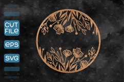 Floral Round Floral Sign SVG, Spring Welcome Sign SVG Product Image 1