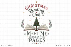 Christmas Reading Club PNG Sublimation Design - Meet Me Product Image 2