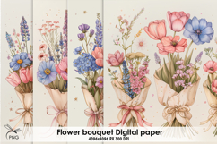 Flower bouquet digital paper, background clipart Product Image 1