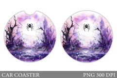 Spider Car Coaster Design. Halloween Car Coaster Sublimation Product Image 1