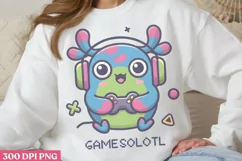Gamesolotl PNG, Funny Axolotl Sublimation PNG Product Image 2