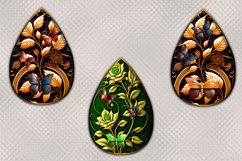 Hanging Earrings I 6 designs of earrings made of wood, PNG Product Image 2