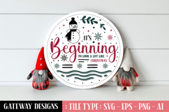 It&#039;s Beginning To Look A Lot Like Christmas Round Sign Desig Product Image 1