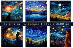 Starry Sky Stained Glass Digital Paper Product Image 1