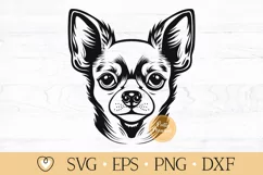 Chihuahua svg, Dog Face svg, svg files for cricut, png, dxf Product Image 1