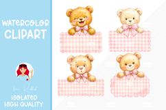 4 Cute Baby Bear Labels PNG for Nursery, Cards and Design Product Image 1