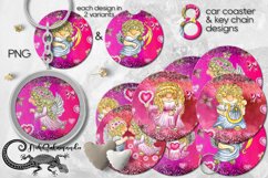 Valentine sublumation | 8 car coaster &amp; key chain designs Product Image 1