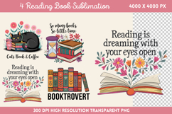 Reading Book Sublimation Bundle PNG Product Image 2