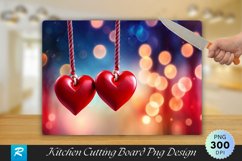 Two Red Hearts on Cutting Board Sublimation Design Product Image 1