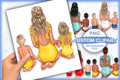 Family clipart, Mom son and daughter Product Image 1