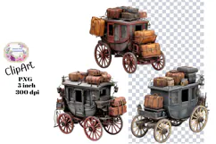 Stage Coach, Wagon, Western, Ephemera, PNG, Clipart Product Image 1