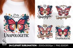 Pretty Patriotic Butterfly Clipart Sublimation PNG Product Image 1