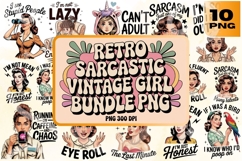 Retro Sarcastic Girl PNG Bundle Product Image 2
