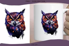 Purple Owl PNG Sublimation Instant Download Product Image 2
