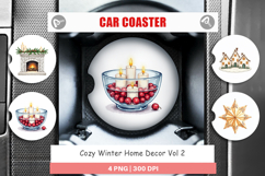 Cozy Winter Home Decor Car Coaster Product Image 1