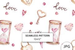 Romantic Seamless Pattern, Valentines Digital Paper Product Image 1