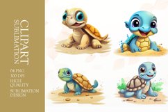 Cute turtle clipart sublimation png Product Image 1