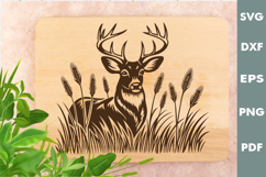 Vintage Deer Design, Cutting board laser SVG, Cricut Product Image 1