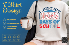I Just Hit 100 Days of School Baseball SVG Product Image 1