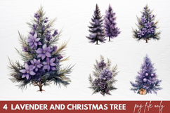 Lavender And Christmas Tree Sublimation PNG Product Image 1