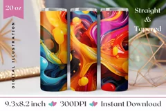 Liquid Paint Tumbler Template, Fluid Art Tumbler Design Product Image 1