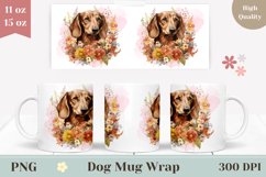 Dachshund Dog Mug Wrap Design, Dog Coffee Cup Sublimation Product Image 1