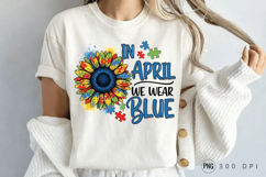 Autism Awareness Sunflower PNG, Autism Awareness Sunflower Product Image 1