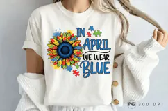 Autism Awareness Sunflower PNG, Autism Awareness Sunflower Product Image 1