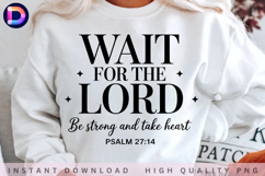 Wait for the Lord Psalm 27:14 Christian Bible Verse PNG Product Image 2