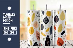 Abstract Shapes And Leaves Tumbler Wrap Sublimation Product Image 1