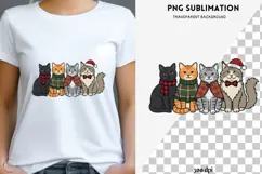 Cute Christmas cats png design for T-shirts Product Image 1