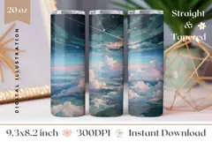 Cosmic Sky Tumbler Wrap, Glitter Sky Tumbler Sublimation Product Image 1