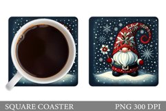 Christmas Gnome Coaster. Christmas Coaster Sublimation Product Image 1