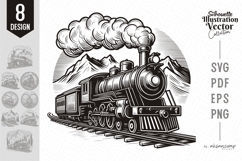 Vintage Steam Train Vector Illustration Product Image 1